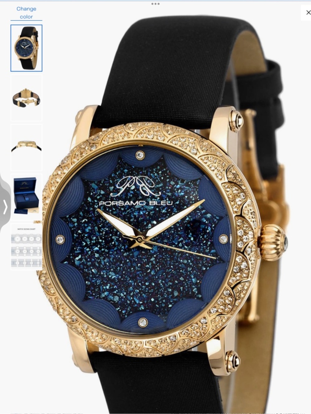 PORSAMO BLEU Genevieve Topaz & Crystal Watch, 38mm